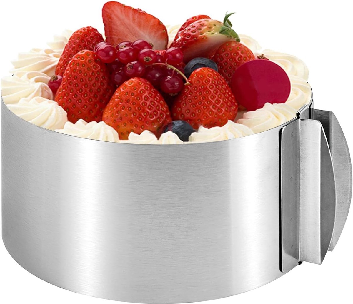 Sloffenring bakvorm - Zilver - 16-30 cm - Verstelbare Roestvrijstalen Bakring - Voor Taarten en Gebak