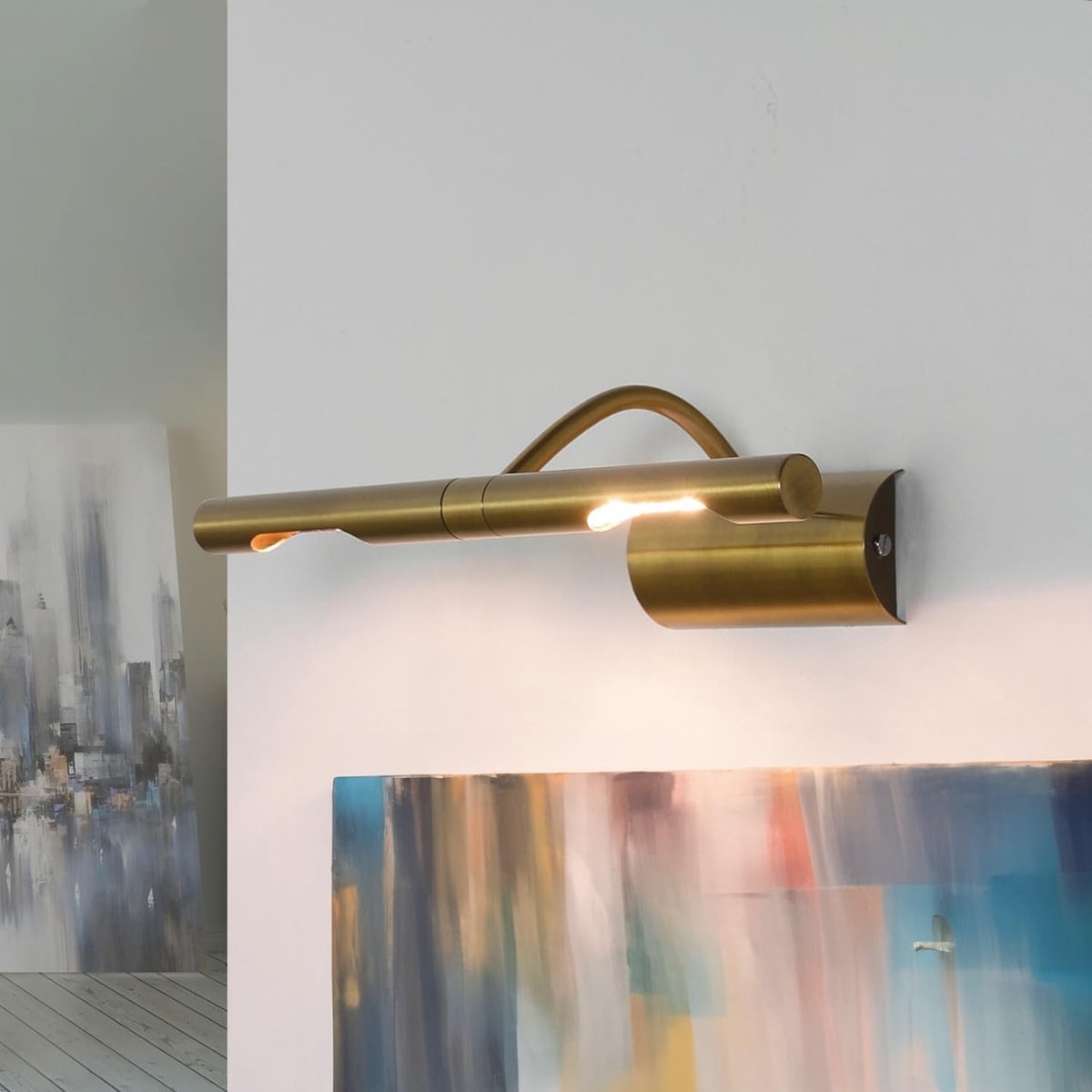 Schilderijlampje draadloos - Brons - 29 cm - Metalen Klassieke Wandlamp met 2x G9 Fitting - Voor Badkamer en Woonkamer