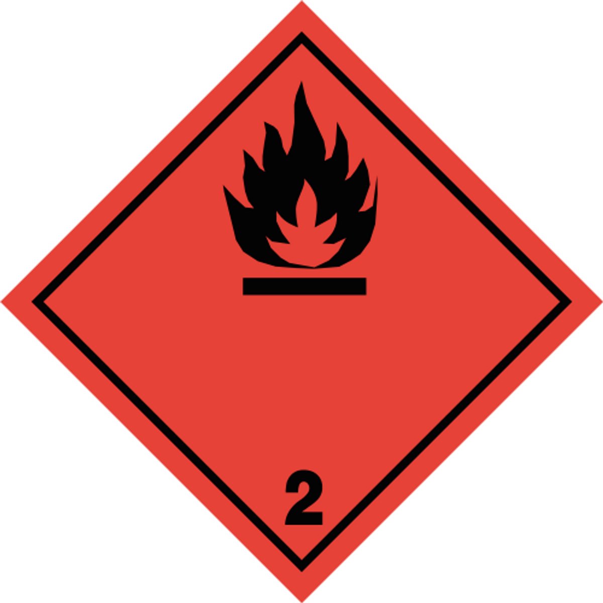 ADR 2.1 sticker brandbaar gas 200x200 mm - vinyl - gevaarsetiket