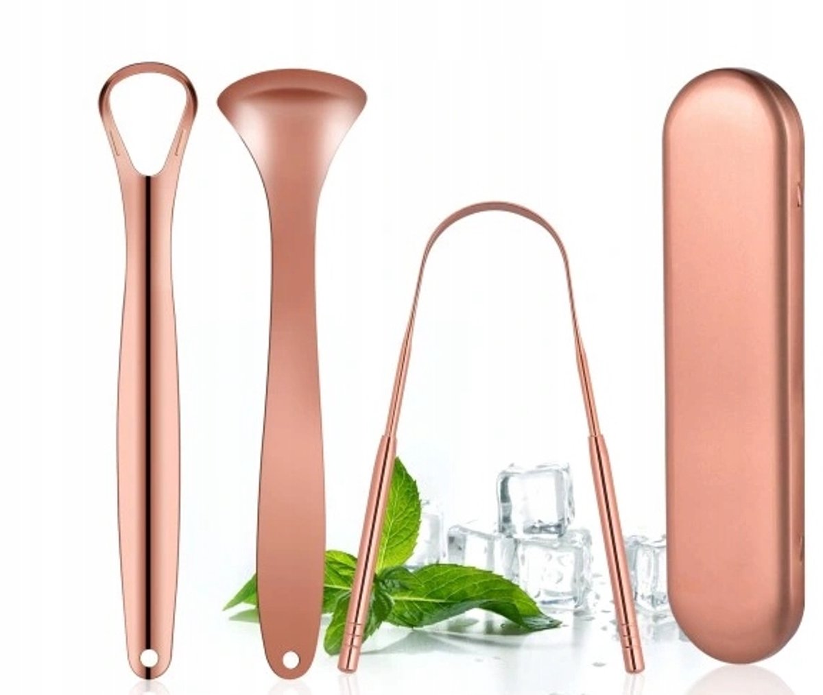 4x RVS Tongschraperset - Effectieve Mondhygiëne & Frisse Adem