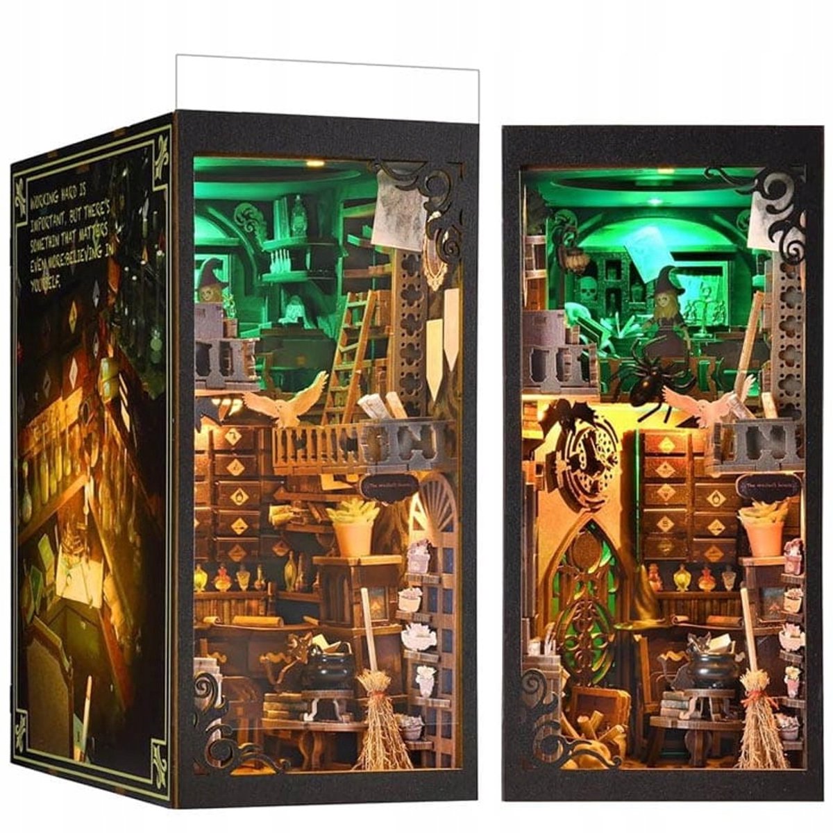 Magische Boekhoek - Miniatuur Houten Model met LED Verlichting