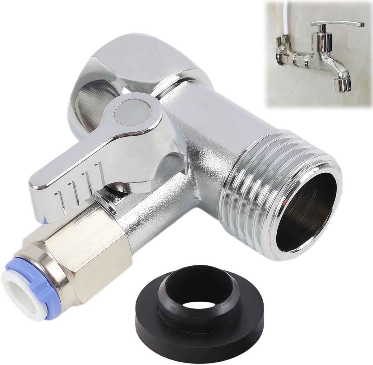 Water connection adapter piece 1/2 x 1/2 x 1/4, sealing and individual water flow control for irrigation - ShopVlot