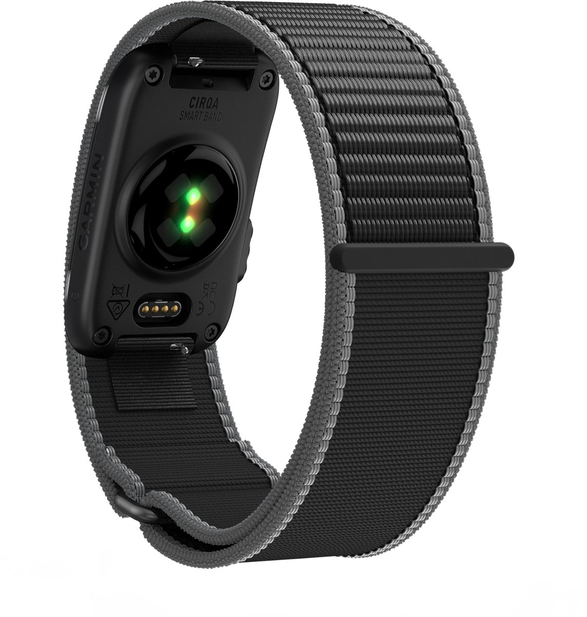 Bandz nylon bicep bandje geschikt voor Garmin Cirqa - Charcoal