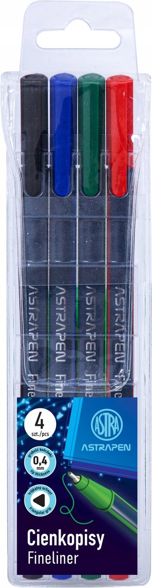 AstraPen Trio Fineliners 0,4MM - Set van 4 Kleuren