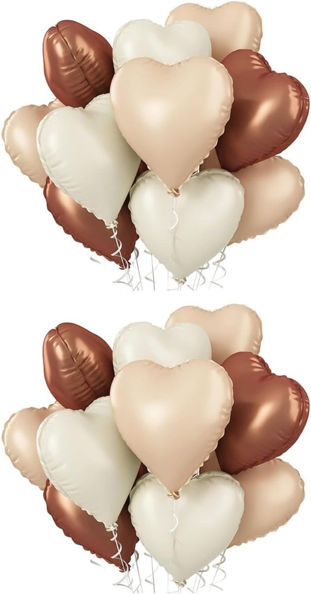 20 stuks crèmekleurige hartvormige ballonnen, Valentijnsdag, podiumdecoratie, accessoires, geschikt voor Moederdag - ShopVlot