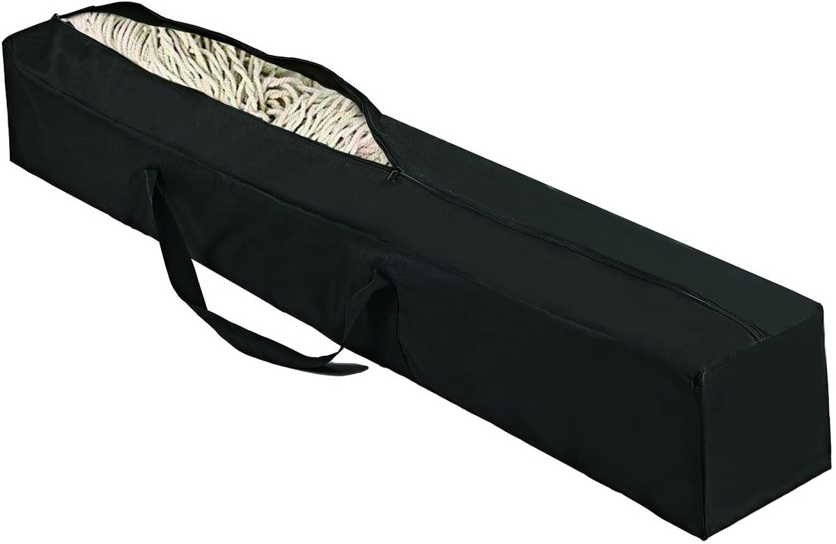 Famanu – Extra grote hangmat opbergtas, heavy duty hangmat cover - 150 cm L x 25 cm B, draagbare stalen hangmatstandaard met draagriem, duurzaam en waterdicht, zwart