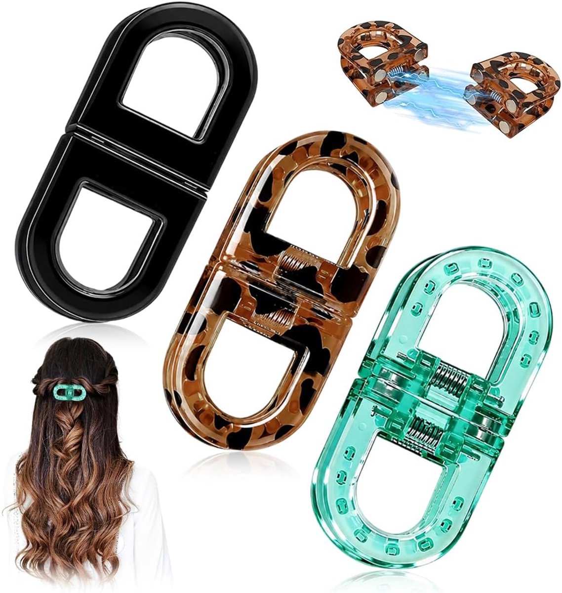 Haarclips Met Magneet, Magnetische Haarspelden 3 Stuks, Antislip Voor Alle Haartypen, Dames Accessoires - ShopVlot