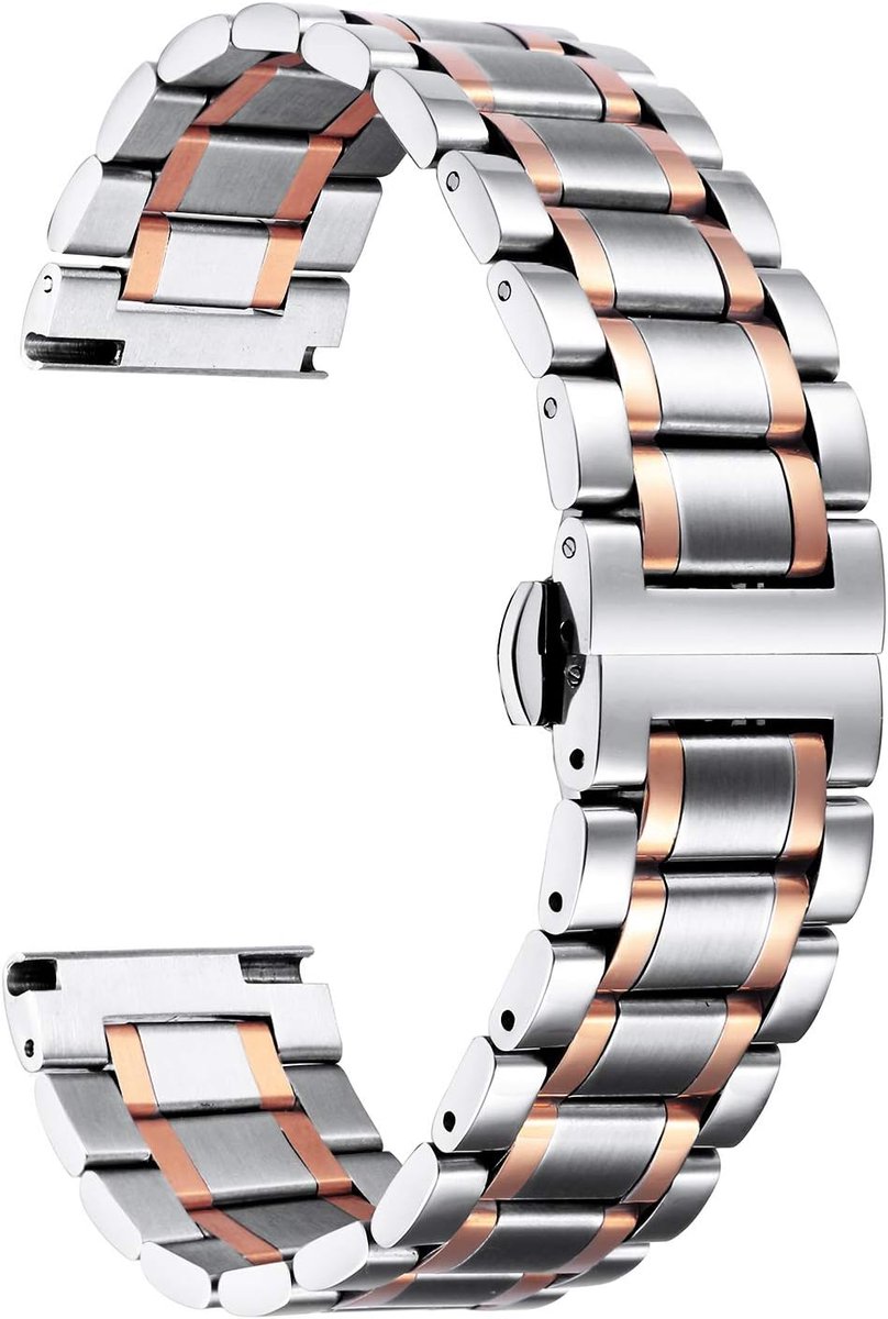 BINLUN Replacement Stainless Steel Watch Bands with Straight Curved End for Women Men 6 Colors 9 Sizes (12mm 14mm 16mm - ShopVlot