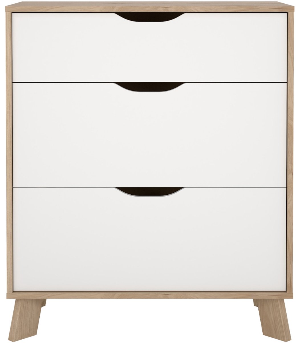 Ladekast Ikast Wit Jackson Hickory 3-lades - Giga Living