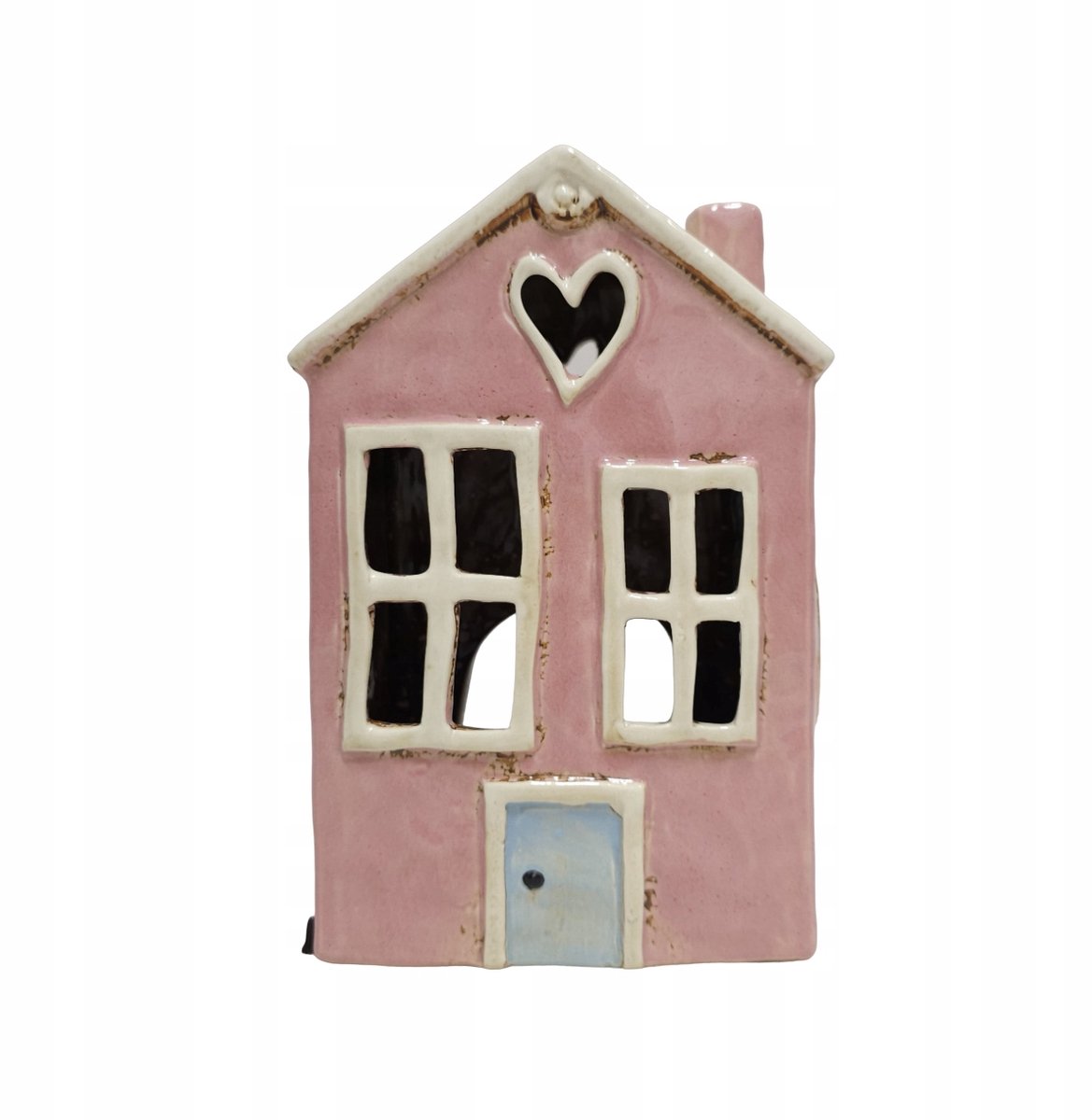 Keramiek Huisje voor Theelichtjes - Roze