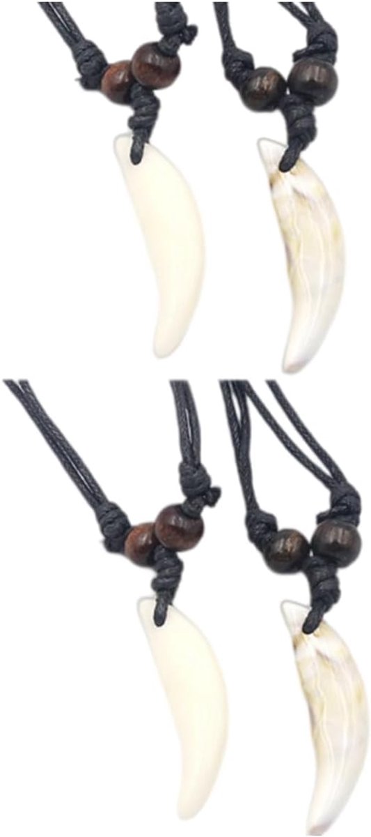 haaientandketting 4 stuks - uniseks - tribalstijl - ideaal voor surfers - ShopVlot