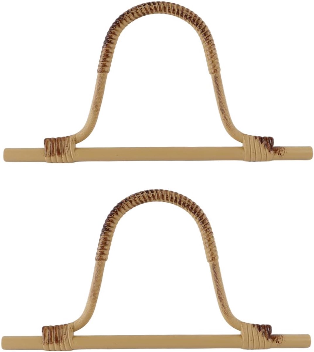 Houten rotan geweven handgrepen 27 x 11,6 cm - duurzaam en sterk - ideaal voor doe-het-zelf tassen - ShopVlot
