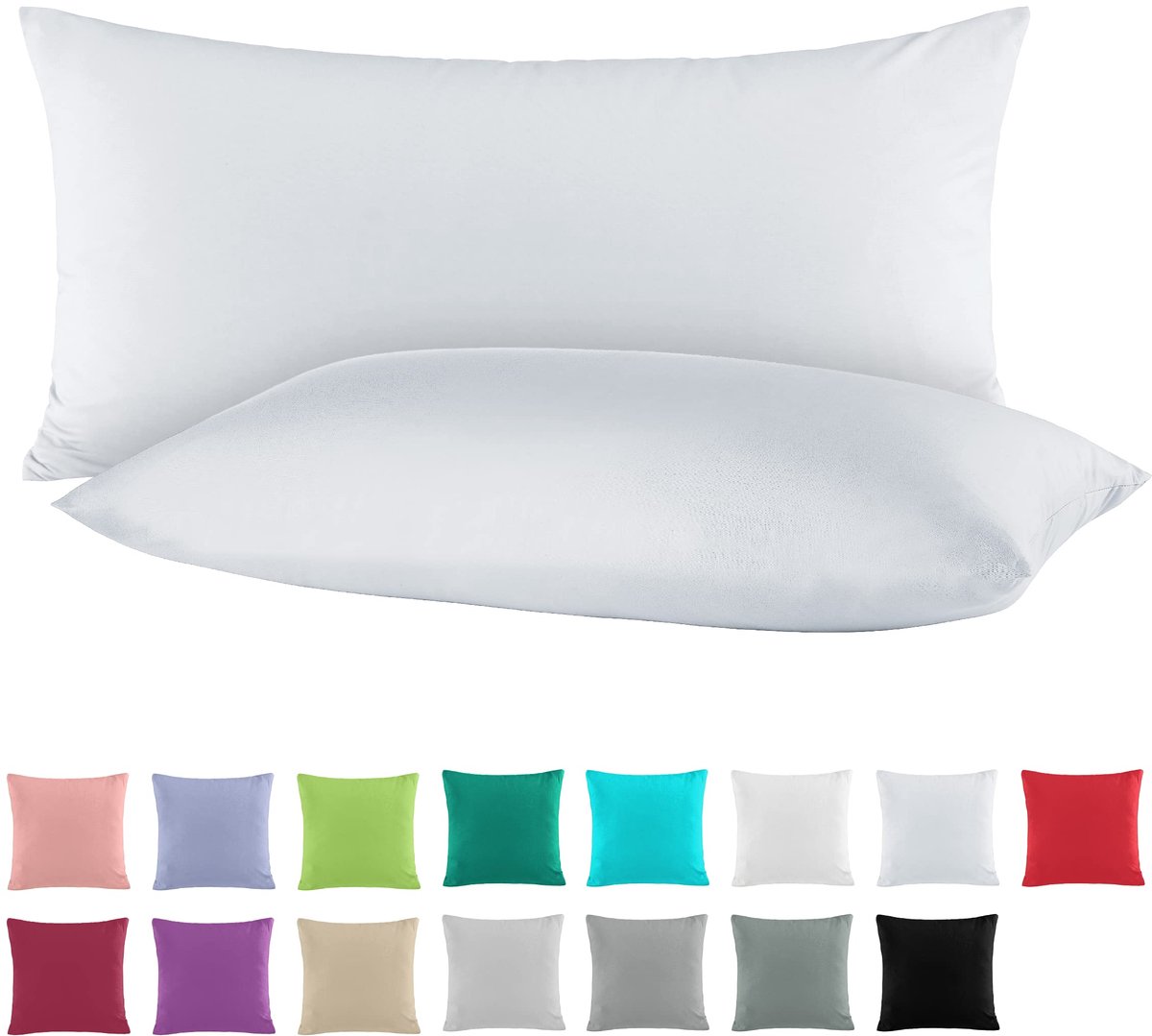Kussensloop 40 x 80 cm - 100% katoen - zilverlichtgrijs - zacht en ademend - ShopVlot