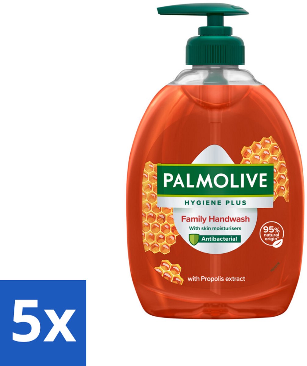 5 x Palmolive - Hygiëne - Handzeep - Antibacterieel & Fris - 500 ml - Handzeep - Antibacterieel - Hygiëne - Propolis - Handwassen