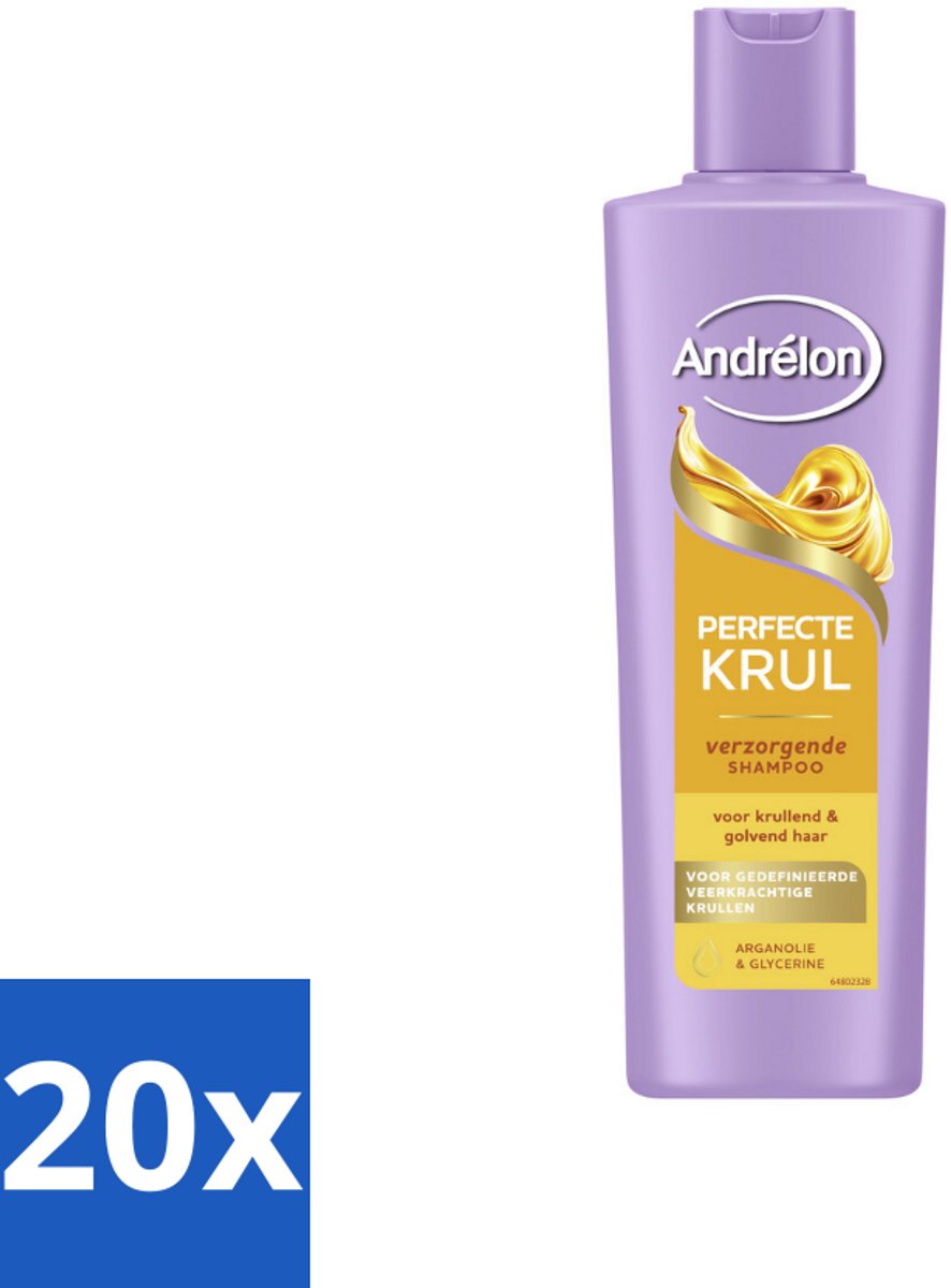 20 x Andrélon – Shampoo – Perfecte Krul – 250 ml - Krullen Verzorging - Krulshampoo - Kruldefinitie - Pluisvrij Haar - Krulverzorging