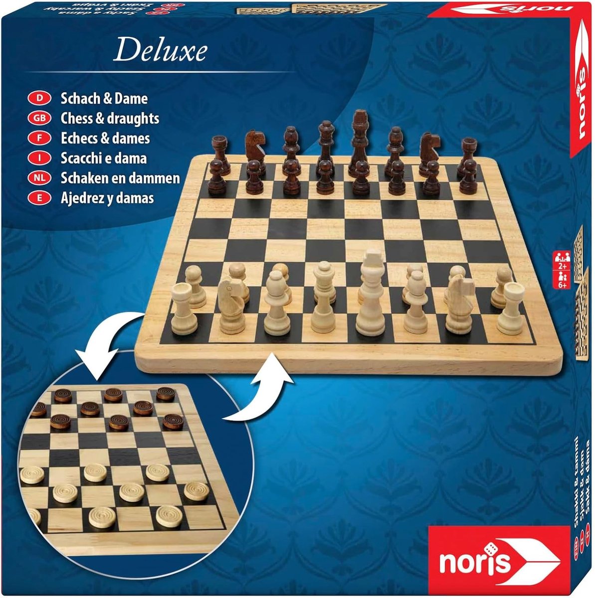 Schaakstenen - Bruin - 28 x 28 cm - Houten Schaak- en Damspel - Voor 2 Spelers vanaf 6 Jaar