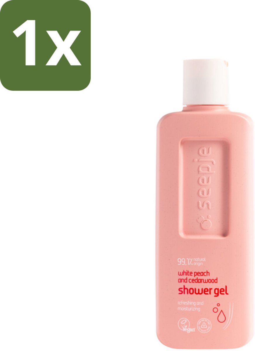 Seepje - Douchegel - Natuurlijke Geur - Witte Perzik en Cederhout - 300 ml - 1 stuk