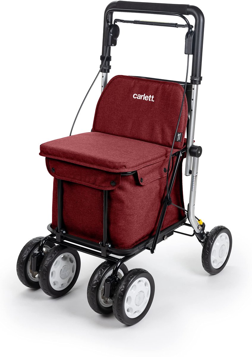Shopper trolley met zitfunctie - 4 wielen - opvouwbaar - ideaal voor senioren - ShopVlot