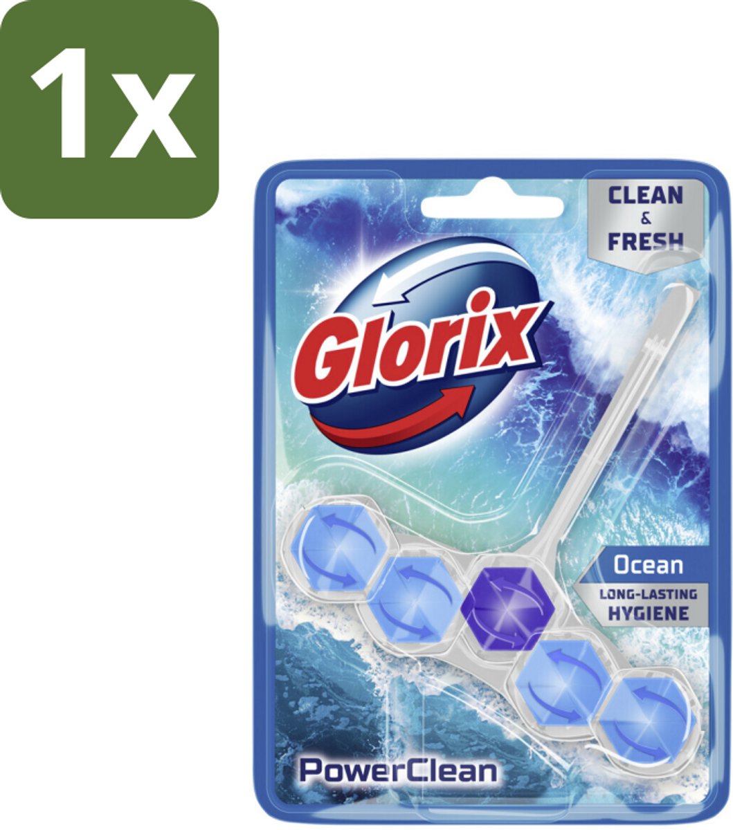 Glorix - Toiletblok - Power Clean Ocean - Frisse Geur - 1 blok - 1 stuk