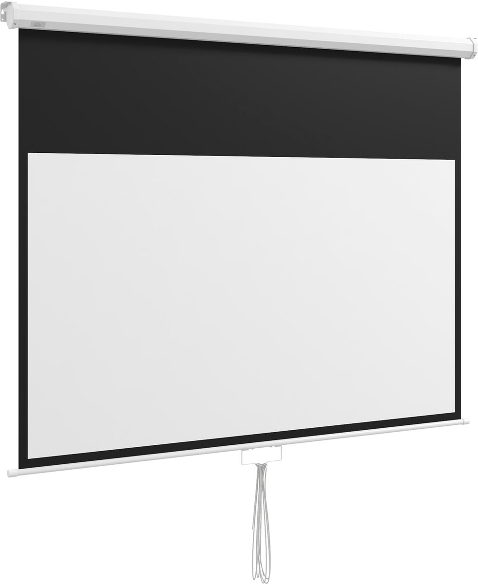 Beamerscherm 187 x 8 x 150 cm 80 inch 16:9 HD 4K projectiescherm rolscherm voor thuisbioscoop of kantoorpresentaties, Aan de muur of aan het plafond te bevestigen