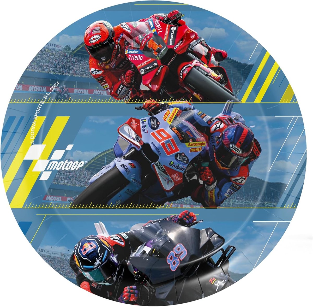 MOTO GP 8 Plates, 18 cm, Disposable Plates for Children's Birthdays, Theme Party Decoration - ShopVlot
