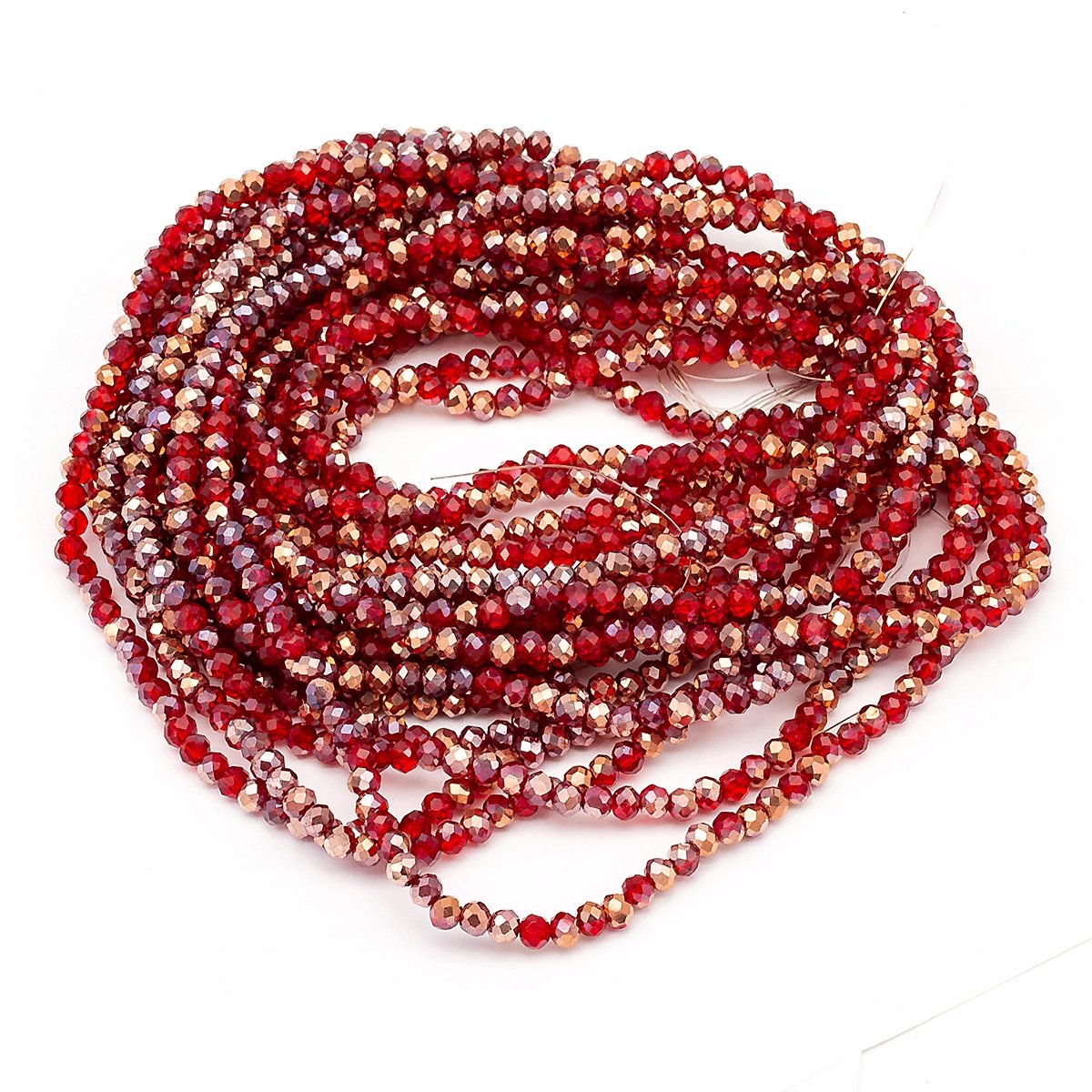 Glazen Krakeling Kralen Rood 4x3mm - 120 Stuks