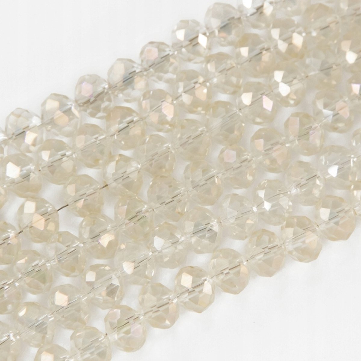 Glazen Kralen Rondel Beige 4x3mm - 150 stuks