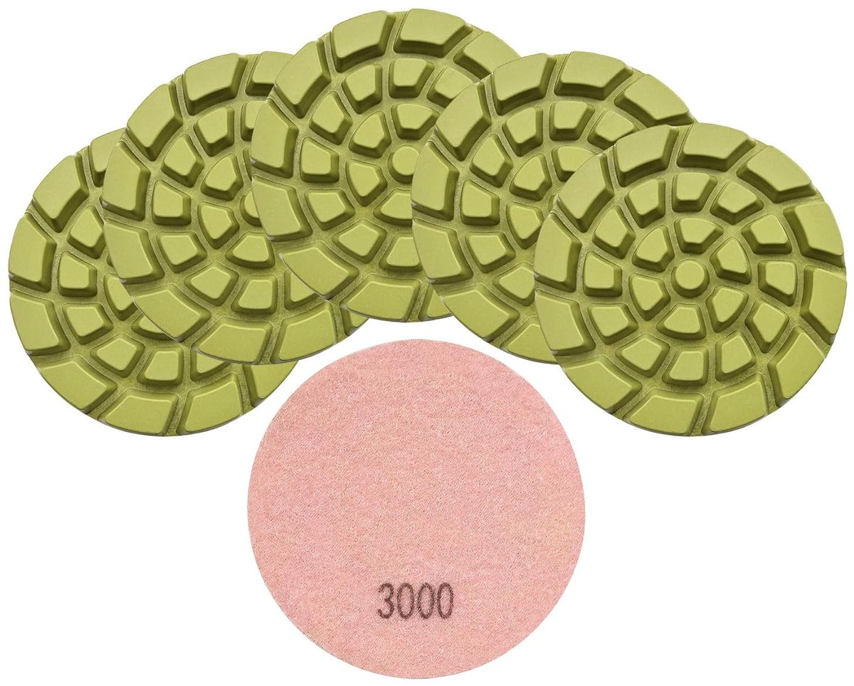 Diamond Concrete Polishing Pads - BRSCHNITT 6pcs 4 inch Grit#3000 Resin Bond Renew Pads Concrete Floor Renew Repair - ShopVlot