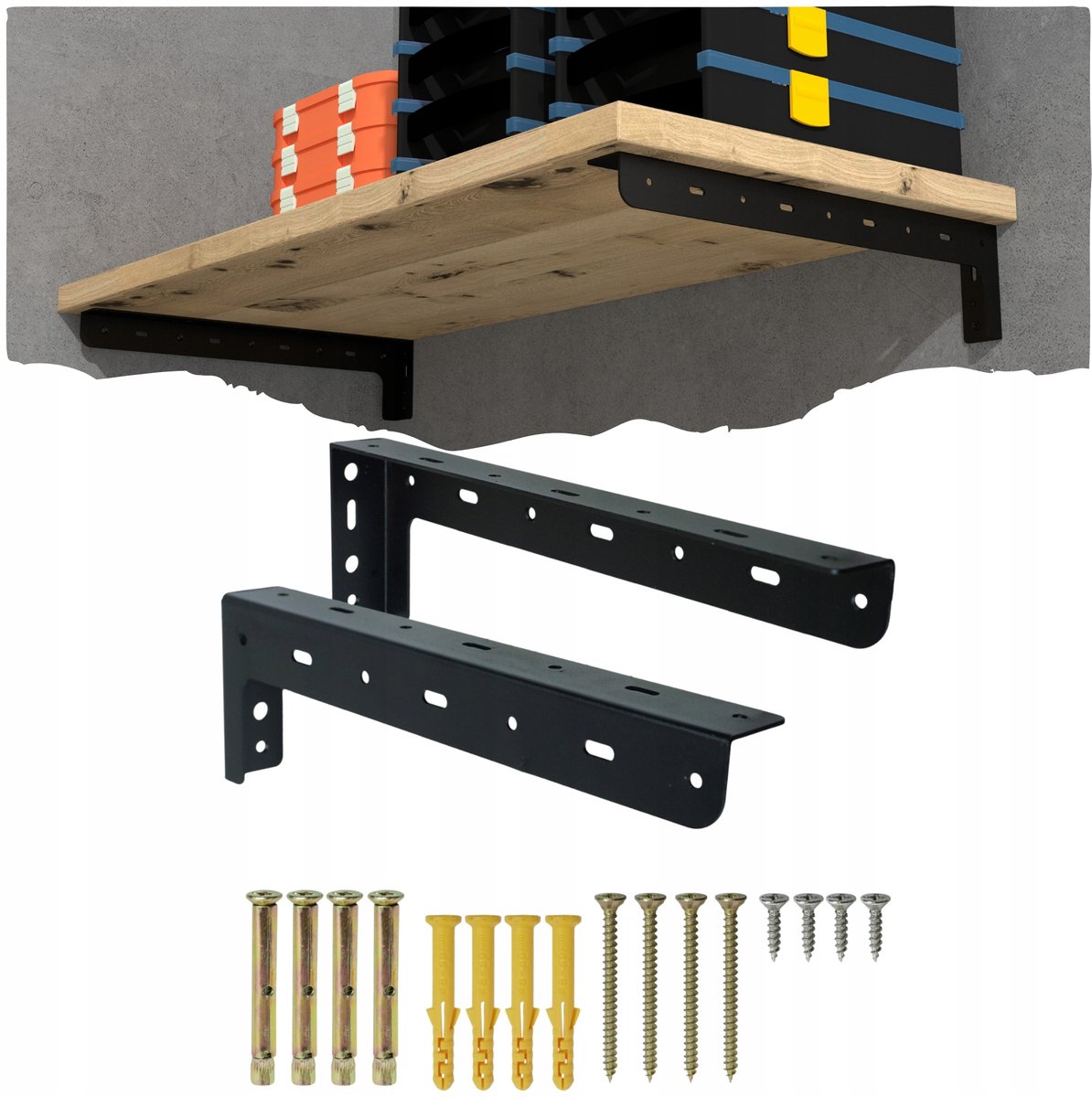 Sterke Zwarte Plankdragers 32cm - Loft Stijl Wandmontage