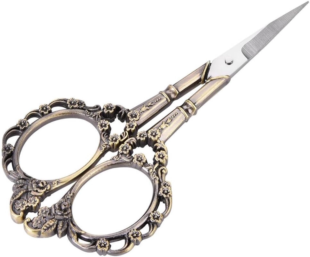 Thijox - Vintage Antieke Schaar Roestvrij Staal - Retro Kleermaker Schaar in Brons - Klassiek Handwerk en Naaien - Perfect voor Snijden en Kruissteek