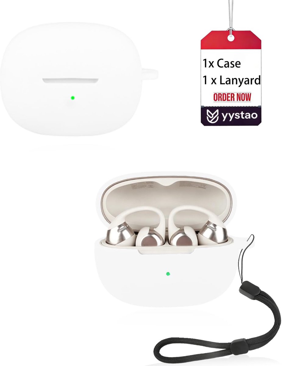 Protective Case for SHOKZ OpenDots 2 Headphones, Soft Silicone Case with Cord, Shockproof Scratch-Resistant Storage - ShopVlot