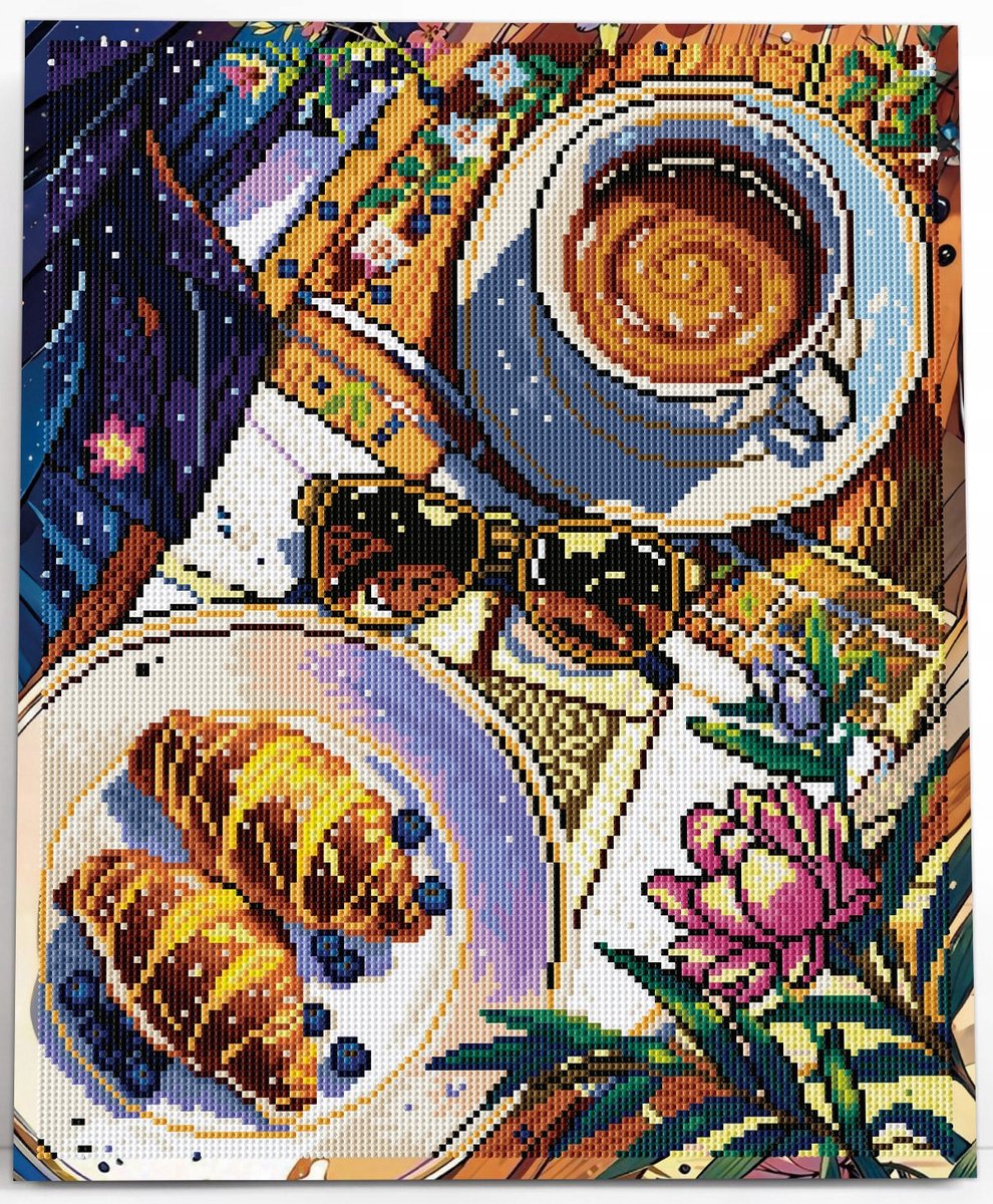 5D Diamond Painting Kit 40x50 cm - Koffie Ochtendaroma