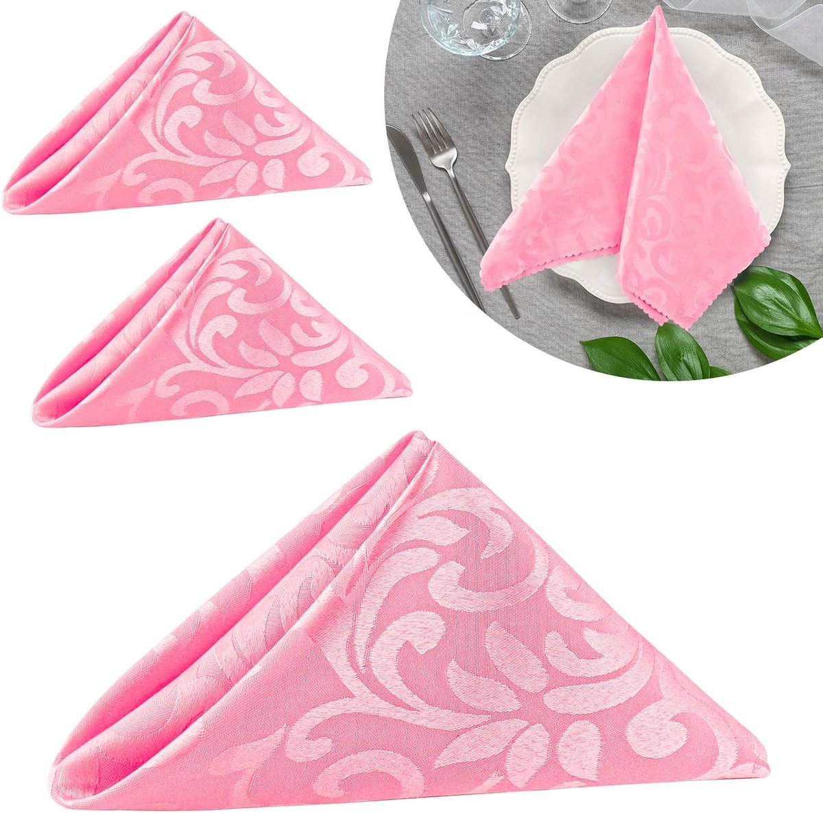 Katoenen servetten set van 4 - roze - zacht materiaal - perfect voor feestjes - ShopVlot
