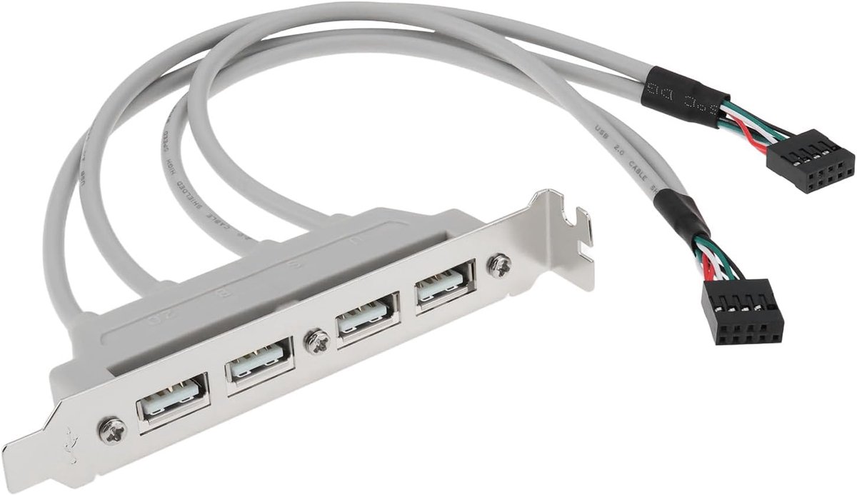 USB 2.0 Hub 4 Poorten - 30 cm Kabel - PCI-E Beugel - Eenvoudige installatie - ShopVlot