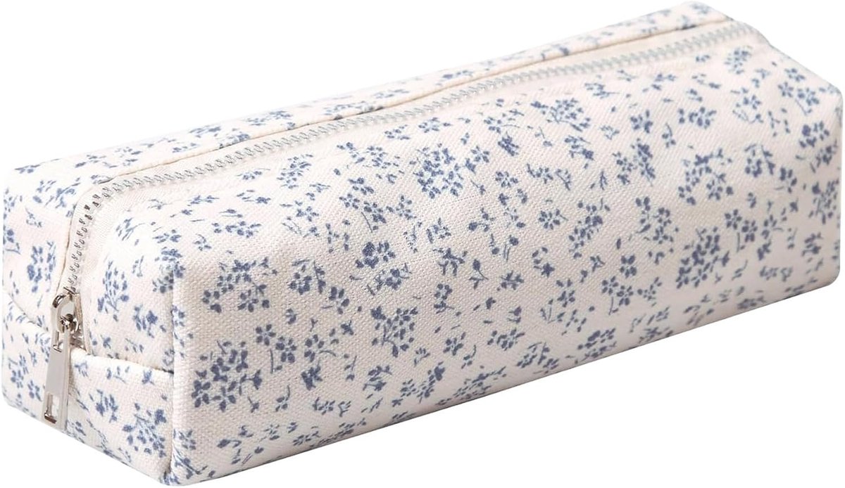 Penseelzak A4 - Grote capaciteit 19 x 7 x 9 cm - Bloemenpatroon - Perfect voor school en kantoor - ShopVlot