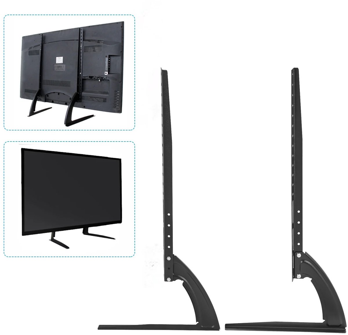 Velori TV-standaardpoten 32-70 inch - Universele TV Voet - Tafelblad TV Beugel - LCD TV Standaard - Verstelbare Voet - 35 kg