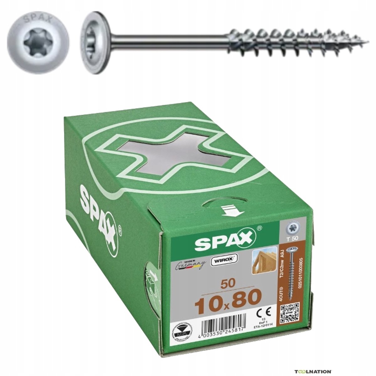 Spax houtbouw schroeven 10x80mm met WIROX coating (50 stuks)