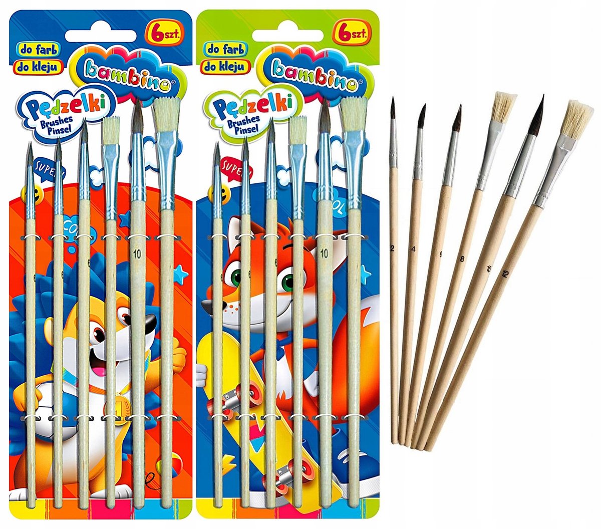 2x Bambino kinderbordborstelset - 6 stuks