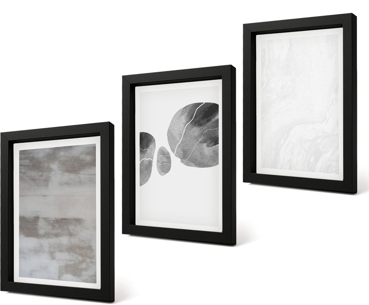Coloray 4-Delige Schilderij Set - Abstracte vormen en structuren in moderne stijl. - 20 x 30 cm - Wanddecoratie - Muurdecoratie - Moderne Interieurdecoratie - Decoratieve Schilderijen