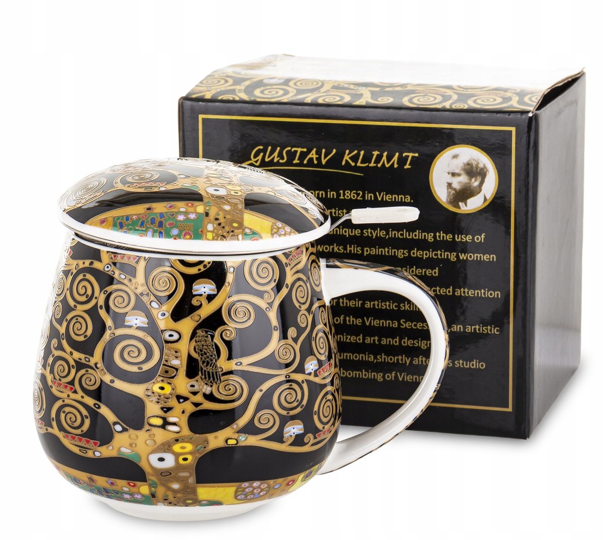 Porseleinen Theemok met Infuser - "Levensboom" Design