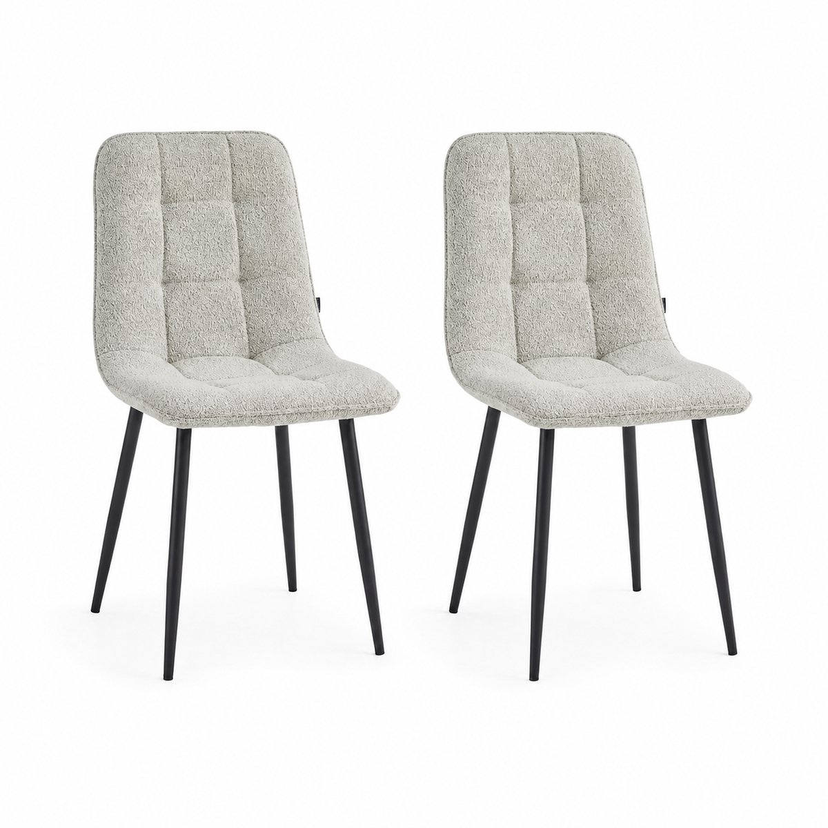 Colenis - Ela Eetkamerstoel - Set Van 2 - Gebroken Wit - Bouclé - Design