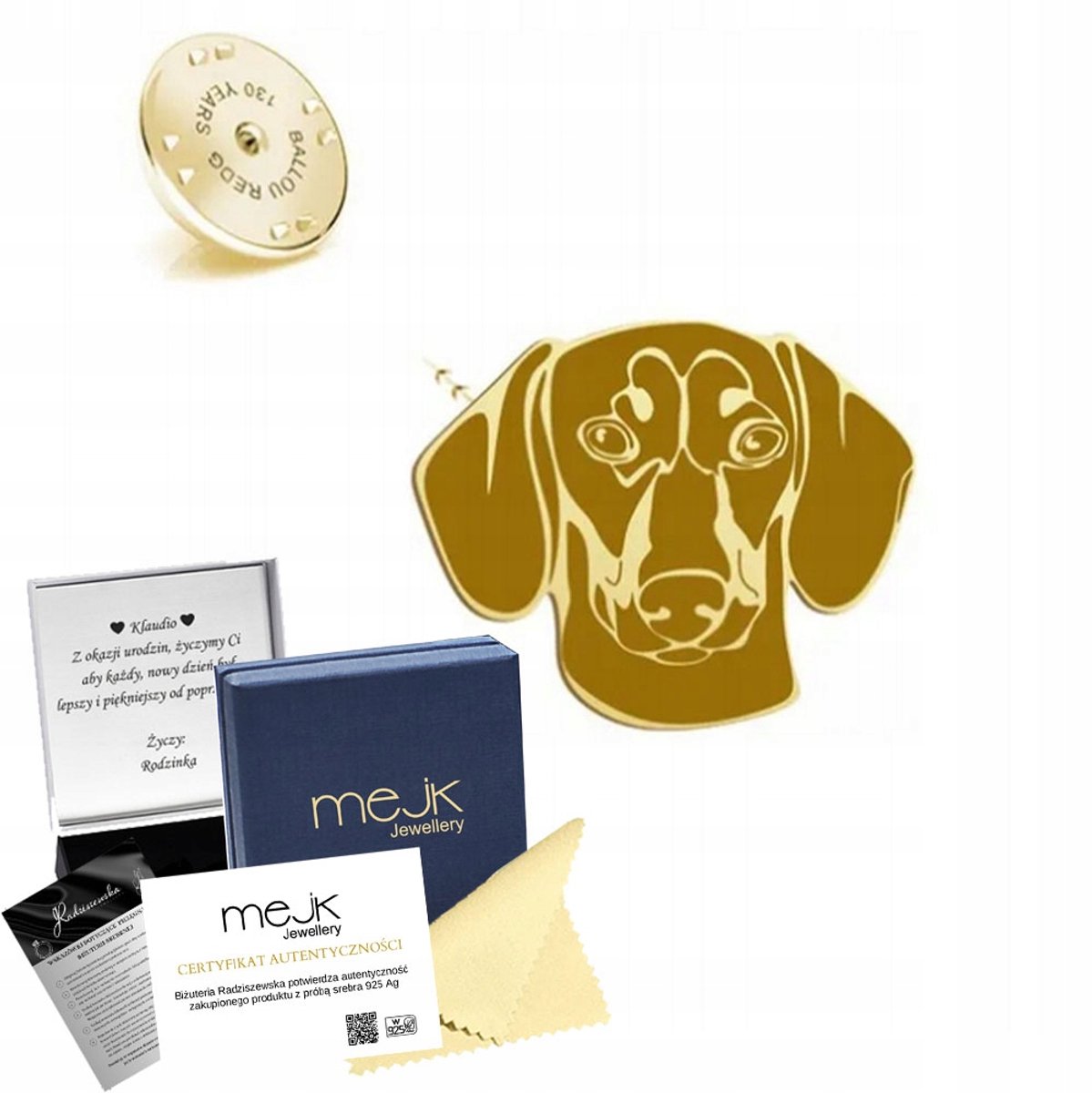 Gouden Dasenhanger 925 Sterling Zilver - Uniek Cadeau