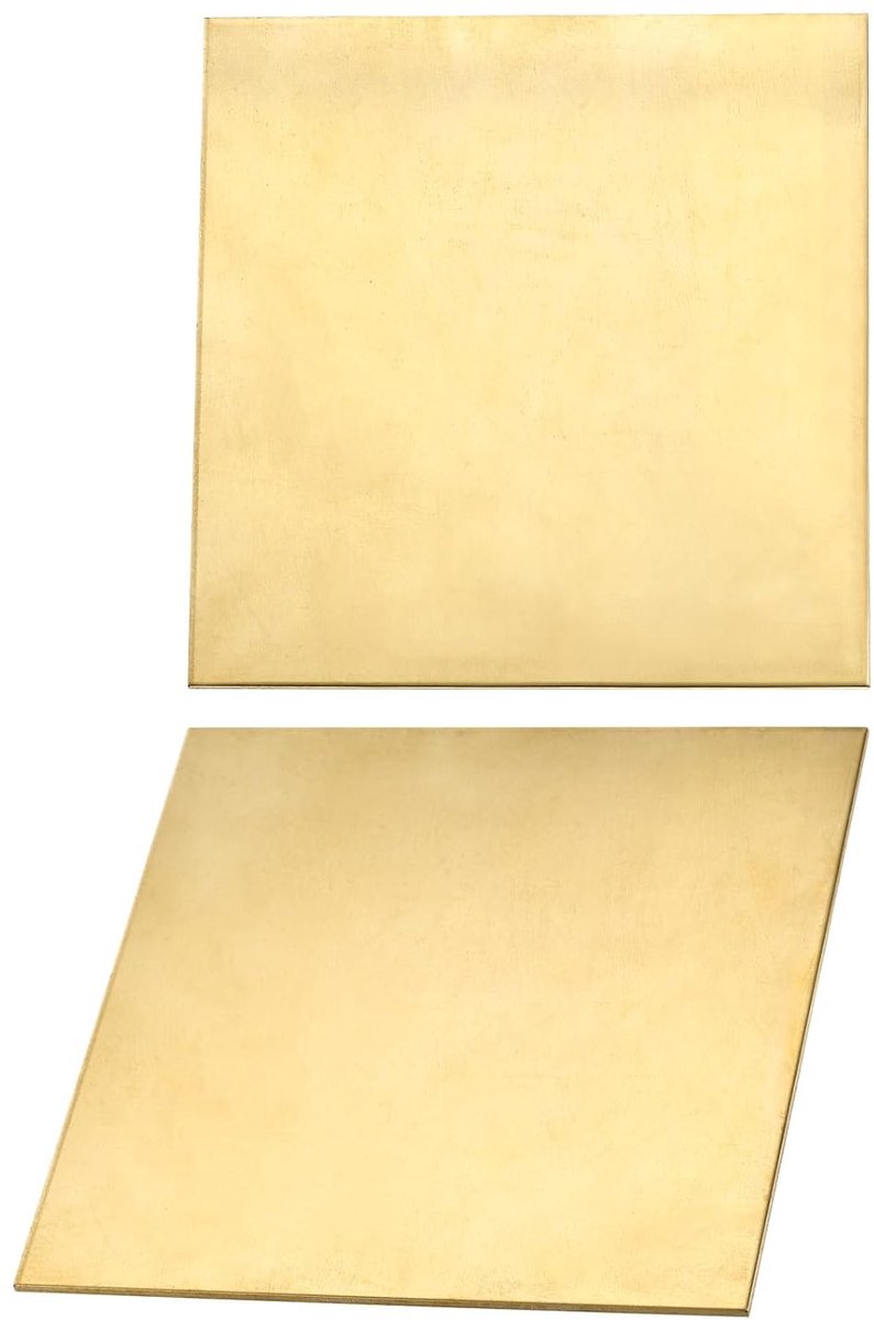 Messing platen 150 x 150 x 1 mm - 2 stuks - ideaal voor machineonderdelen - duurzame kwaliteit - ShopVlot