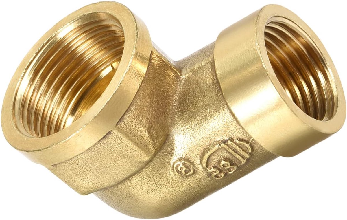 Pijpverbinder 1/2 NPT x 3/4 NPT - Messing - 90 graden hoekadapter - Geschikt voor waterpijp - ShopVlot