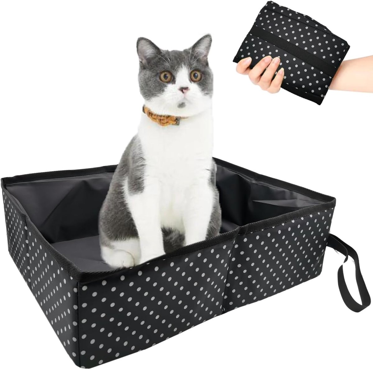 Reiskattenbak Opvouwbaar 40x30x13 cm - Waterdicht - Gemakkelijk te Schoonen - Ideaal voor Reizen - ShopVlot