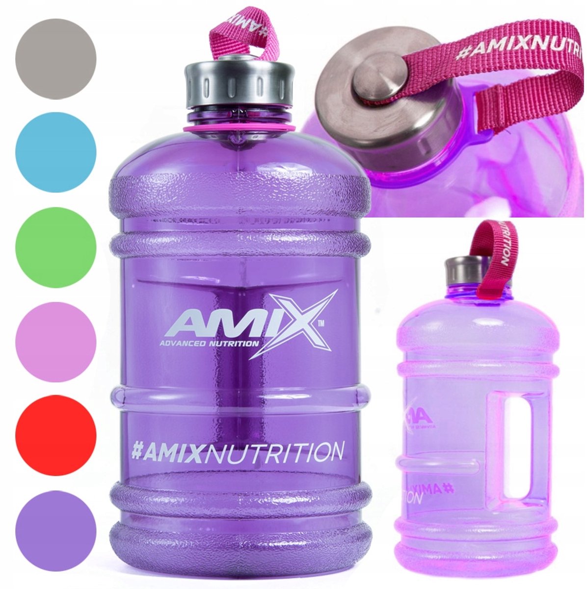 Merkloze Fles voor Water 2L - Paars - Lekvrij & BPA-vrij voor Fitness