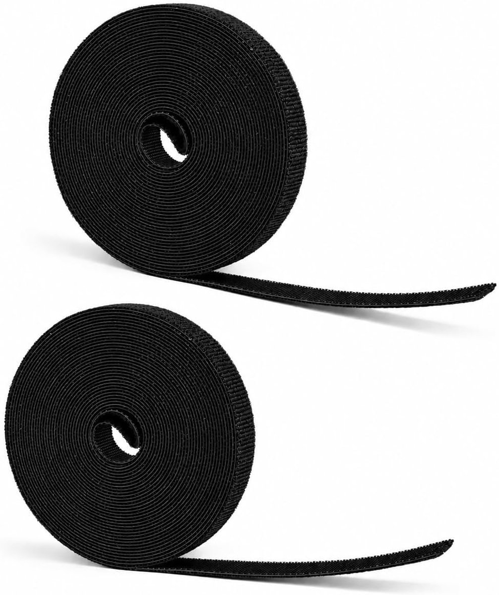 Pack of 2 Cable Ties, 10 mm × 5 m, Nylon Strap, Reusable and Cut to Size, Strong Adhesive Cable Ties for Cable - ShopVlot