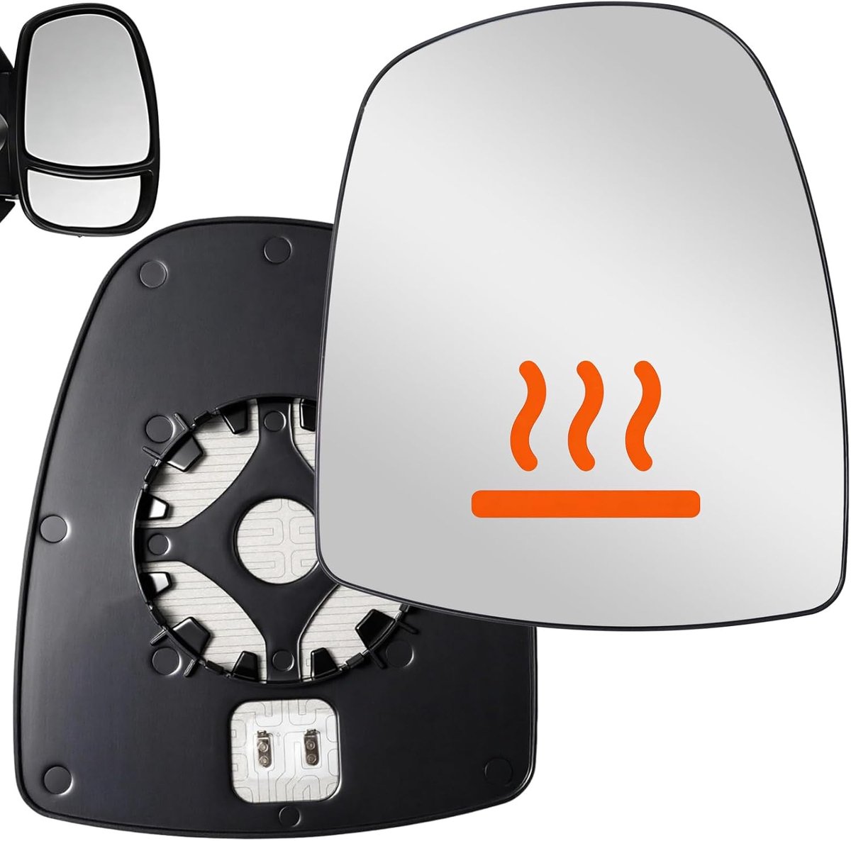 9636500QAK Spiegelglas, rechts met verwarmingsfunctie, vervanging voor Renault Trafic MK2 2001-2014, vervanging voor - ShopVlot