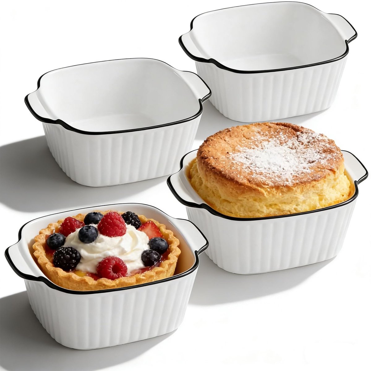 Solidchoice - Set van 4 Keramische Borden voor Oven en Magnetron