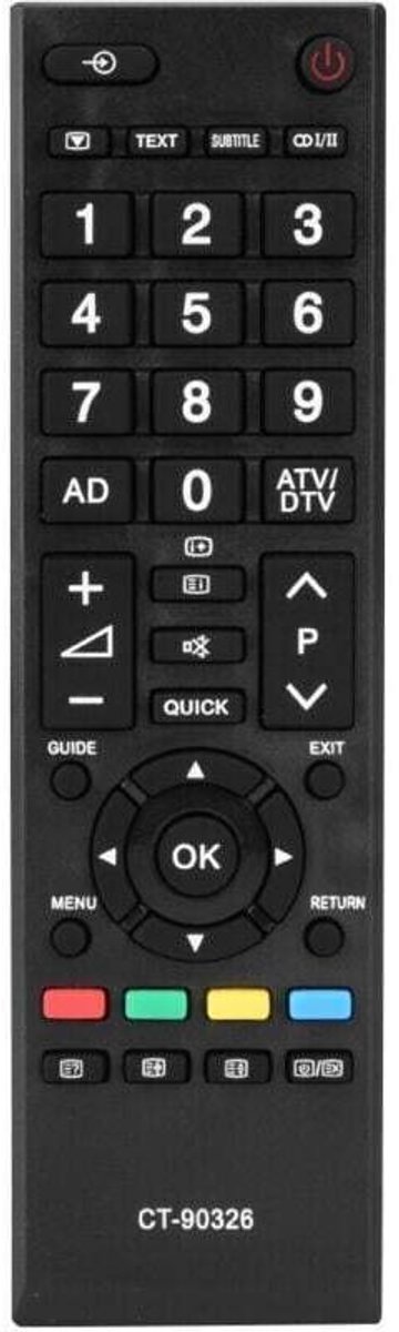 Compatibel met Toshiba tv-afstandsbedieningen, multifunctionele tv-afstandsbedieningen, geschikt voor Toshiba CT-90326 tv's.